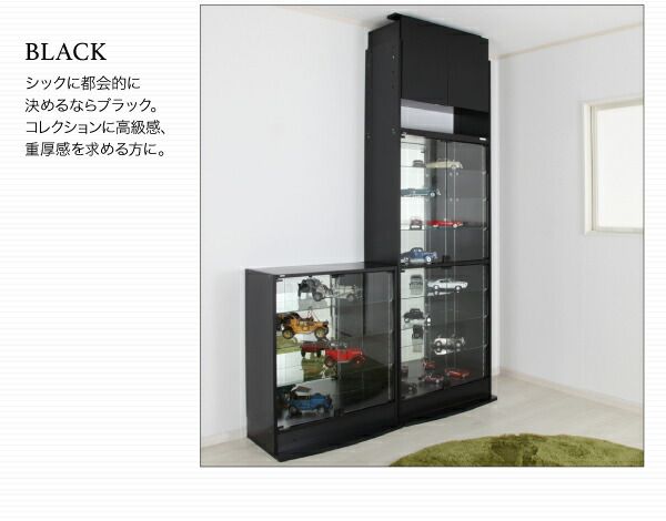 スーパSALE10倍＆4時間限定10％OFF 壁面収納 コレクションラック ワイド 本体 両開きタイプ 背面ミラー1枚セット 奥行29