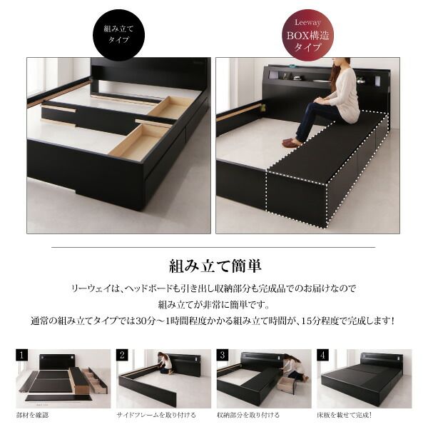スーパSALE10倍＆4時間限定10％OFF モダンデザイン・キングサイズ収納ベッド ベッドフレームのみ キング(K×1)