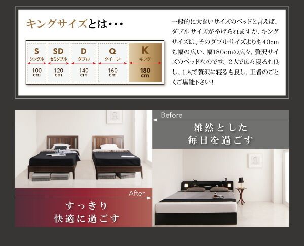 スーパSALE10倍＆4時間限定10％OFF モダンデザイン・キングサイズ収納ベッド ベッドフレームのみ キング(K×1)