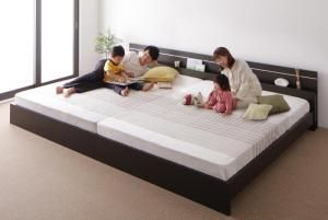 スーパSALE10倍＆4時間限定10％OFF 親子で寝られる・将来分割できる連結ベッド 天然ラテックス入り国産ポケットコイルマットレス付き ワイドK200