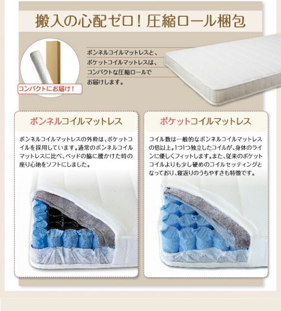 スーパSALE10倍＆4時間限定10％OFF ずっと使えるロングライフデザインベッド 国産ボンネルコイルマットレス付き ワイドK220(S+SD)
