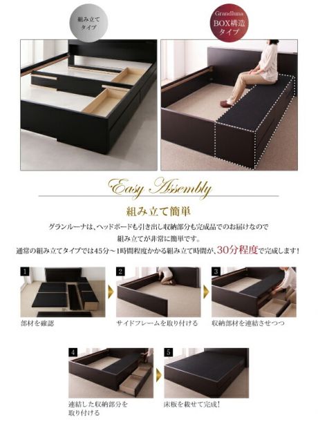 スーパSALE10倍＆4時間限定10％OFF モダンデザイン・大型サイズチェストベッド スタンダードボンネルコイルマットレス付き クイーン(Q×1）