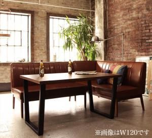 スーパSALE10倍＆4時間限定10％OFF アメリカンヴィンテージデザイン リビングダイニングセット ダブルシックス 3人 3点セット(テーブル+ソファ1脚+アームソファ1脚) 右アーム W150