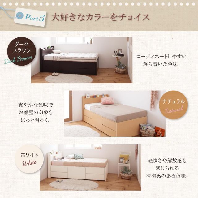 スーパSALE10倍＆4時間限定10％OFF お客様組立 棚・コンセント付き_大容量コンパクトチェストベッド 薄型スタンダードポケットコイルマットレス付き シングル ショート丈