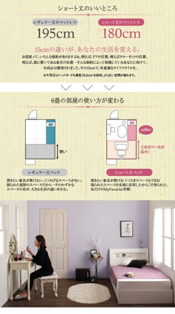 スーパSALE10倍＆4時間限定10％OFF 棚・コンセント付きショート丈収納ベッド ベッドフレームのみ セミシングル ショート丈