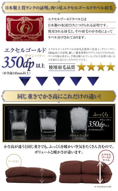 スーパSALE10倍＆4時間限定10％OFF MITAS寝具SELECT 羽毛布団 日本製防カビ消臭 フランス産 エクセルゴールドラベル羽毛布団10点セット ベッドタイプ クイーン10点セット
