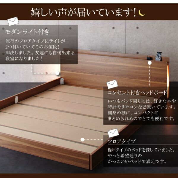 スーパSALE10倍＆4時間限定10％OFF スリムモダンライト付きフロアベッド ゼルトスプリング マットレス付き シングル