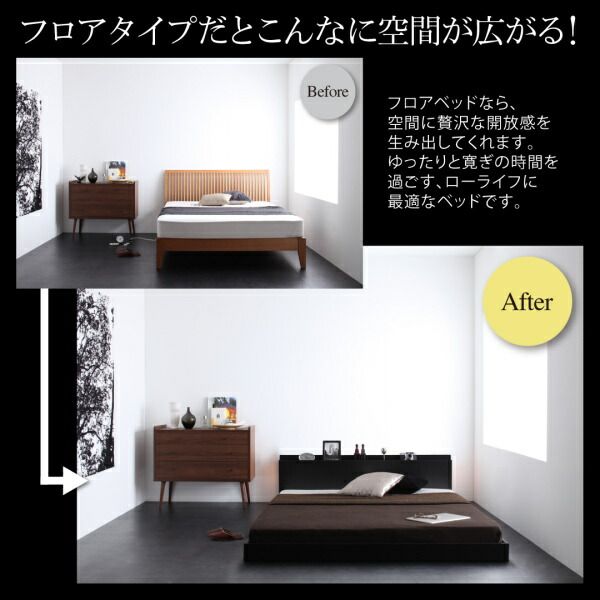 スーパSALE10倍＆4時間限定10％OFF スリムモダンライト付きフロアベッド ゼルトスプリング マットレス付き シングル