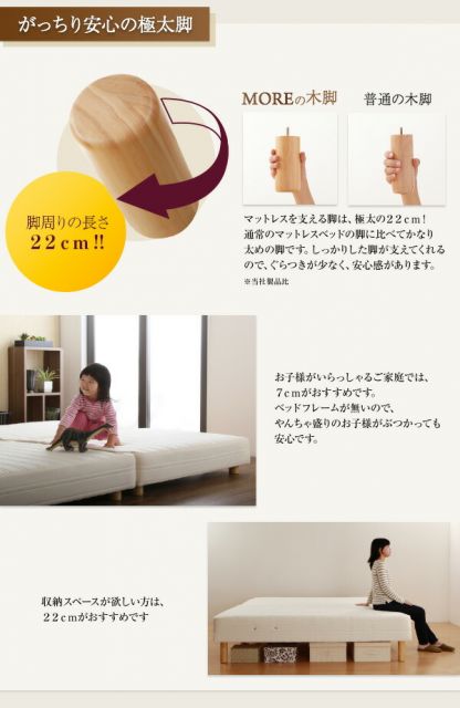 スーパSALE10倍＆4時間限定10％OFF 日本製ポケットコイルマットレスベッド マットレスベッド スプリットタイプ ワイドK240(SD×2) 脚7cm