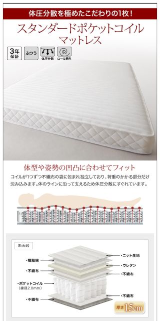 スーパSALE10倍＆4時間限定10％OFF 大型モダンフロアベッド スタンダードポケットコイルマットレス付き ワイドK200
