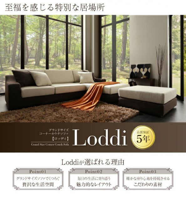スーパSALE10倍＆4時間限定10％OFF コーナーカウチソファ グランドサイズコーナーカウチソファ ソファ＆オットマンセット 3P