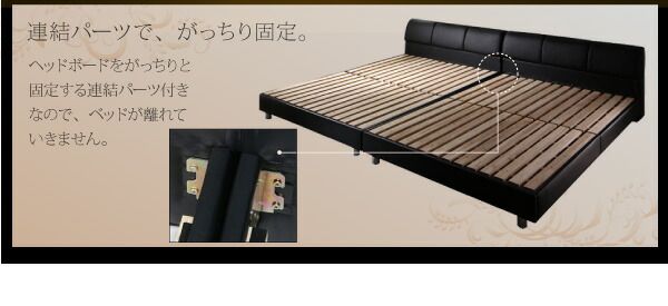 スーパSALE10倍＆4時間限定10％OFF モダンデザインレザーベッド プレミアムポケットコイルマットレス付き すのこタイプ クイーン(SS×2)