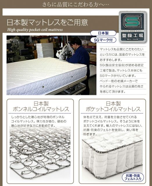 スーパSALE10倍＆4時間限定10％OFF 家族で寝られるホテル風モダンデザインベッド ボンネルコイルマットレス付き ワイドK220(S+SD)