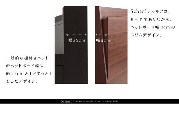 スーパSALE10倍＆4時間限定10％OFF 棚・コンセント付きスリムデザイン収納ベッド ゼルトスプリングマットレス付き シングル