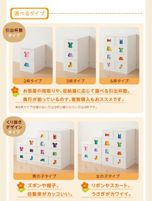 子供用収納 小さいうちからお片付けの習慣が身に付く知育チェスト mapache マパーチェ 6杯タイプ 男女兼用