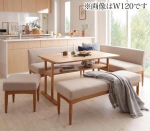 スーパSALE10倍＆4時間限定10％OFF ダイニングセット（テーブル&ソファ ベンチ スツール） コンパクトリビングダイニングセット 6人 5点セット(テーブル+ソファ1脚+アームソファ1脚+ベンチ1脚+スツール1脚) 右アーム W150