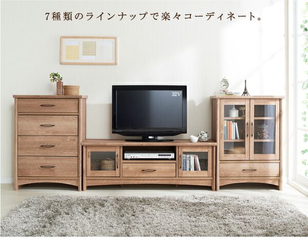 スーパSALE10倍＆4時間限定10％OFF リビング収納 チェスト キャビネット タンス テレビ台 オーク調リビング収納シリーズ 2点セット(キャビネット+チェスト)