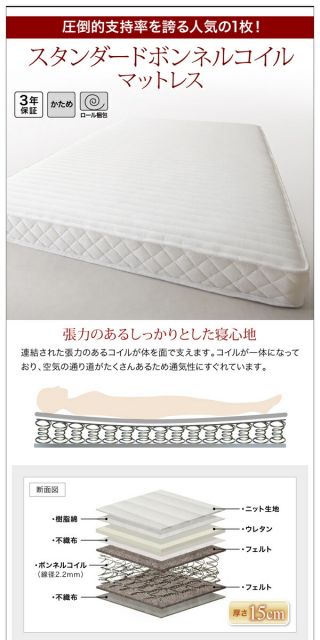 スーパSALE10倍＆4時間限定10％OFF 棚・コンセント・収納付き大型モダンデザインベッド スタンダードポケットコイルマットレス付き ワイドK240(SD×2)