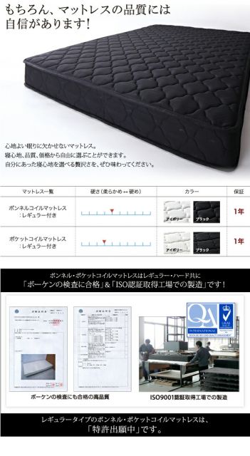 スーパSALE10倍＆4時間限定10％OFF 棚・コンセント・収納付き大型モダンデザインベッド ベッドフレームのみ ワイドK200(S×2)