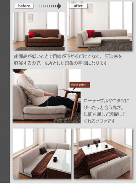 スーパSALE10倍＆4時間限定10％OFF フロアソファ カバーリングフロアコーナーソファ ハイタイプ ポケットコイル仕様 1P+2P+コーナー