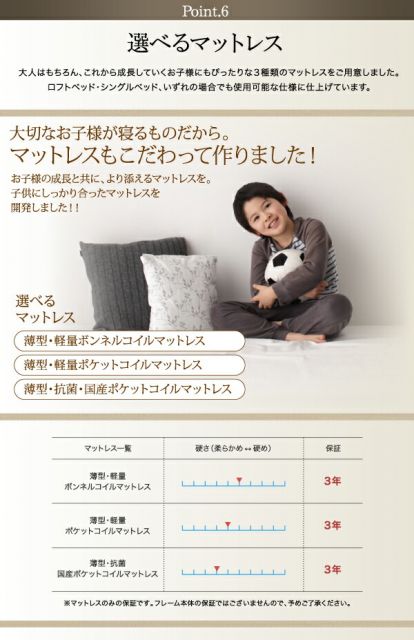 スーパSALE10倍＆4時間限定10％OFF お客様組立 棚・コンセント付きシステムロフトベッド ベッドフレームのみ シングル