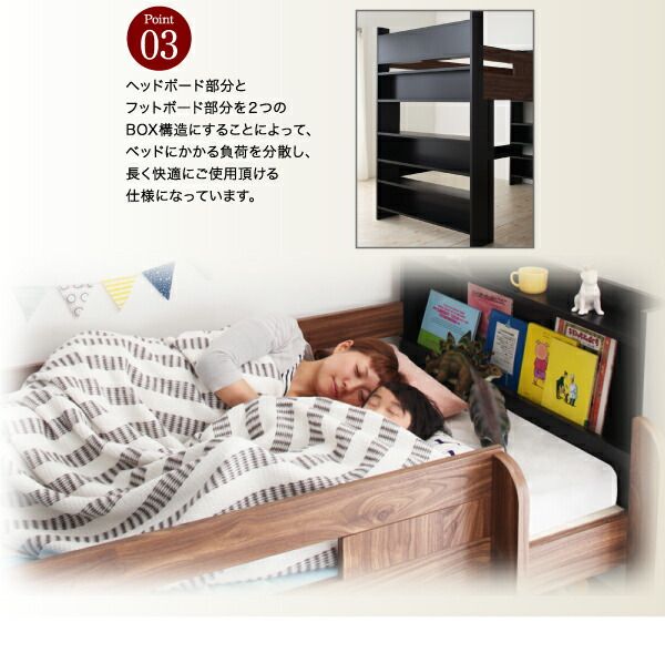 スーパSALE10倍＆4時間限定10％OFF お客様組立 棚・コンセント付きシステムロフトベッド 国産軽量ポケットコイルマットレス付き シングル
