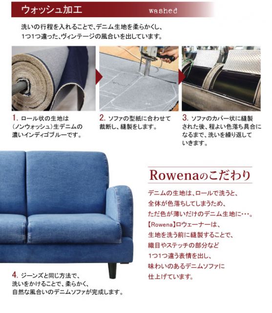 スーパSALE10倍＆4時間限定10％OFF スタンダードソファ デザインソファ ヴィンテージデザイン デニムソファ 3P