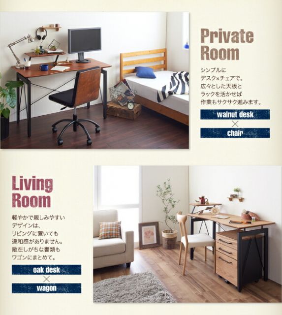 スーパSALE10倍＆4時間限定10％OFF デスク 机 チェア ワゴン セット 120 テレワーク 在宅 リモート 在宅ワーク コンパクト 省スペース パソコンデスク PCデスク 作業台 木製 ウォールナット オーク 3点セット(デスク+ワゴン+チェア) W120
