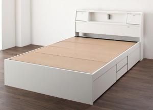 スーパSALE10倍＆4時間限定10％OFF フラップ棚・照明・コンセント付多機能チェストベッド ベッドフレームのみ ダブル