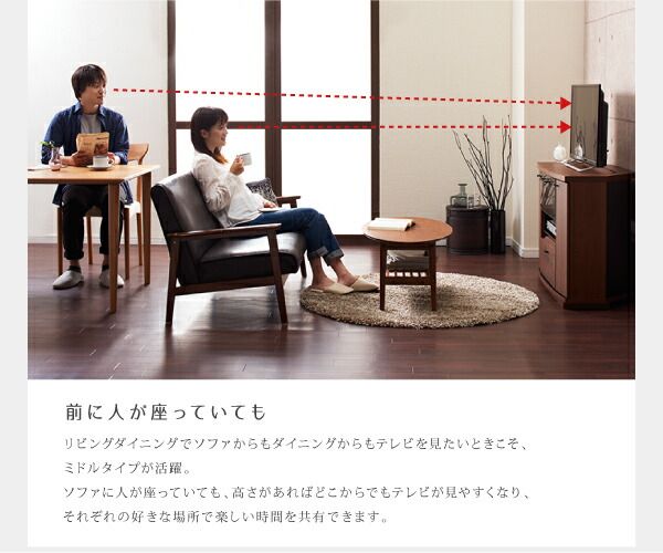 スーパSALE10倍＆4時間限定10％OFF リビング収納 チェスト キャビネット タンス テレビ台 天然木アルダー材 ミドルタイプコーナーテレビボード