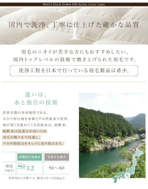 スーパSALE10倍＆4時間限定10％OFF MITAS寝具SELECT 羽毛布団 国内洗浄羽毛 スペイン産ホワイトダックダウン93%ロイヤルゴールドラベル 羽毛布団10点セット ベッドタイプ キング10点セット