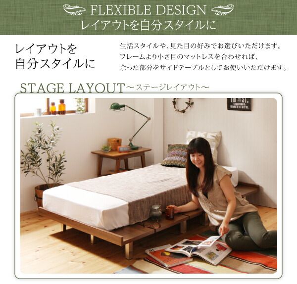 スーパSALE10倍＆4時間限定10％OFF デザインボードベッド スタンダードボンネルコイルマットレス付き 木脚タイプ フルレイアウト セミシングル フレーム幅80 ショート丈