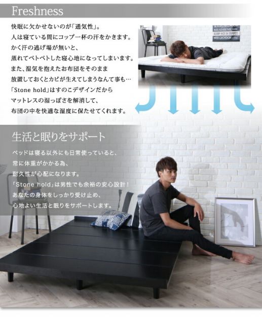 スーパSALE10倍＆4時間限定10％OFF デザインボードベッド プレミアムポケットコイルマットレス付き 木脚タイプ フルレイアウト ダブル フレーム幅140