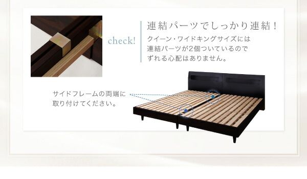 スーパSALE10倍＆4時間限定10％OFF 棚・コンセント付きデザインすのこベッド スタンダードボンネルコイルマットレス付き ダブル