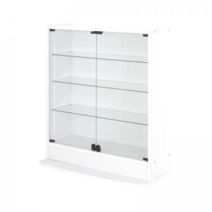 スーパSALE10倍＆4時間限定10％OFF 壁面収納 LED付きコレクションラック ワイド 本体 両開きタイプ 高さ96 奥行29