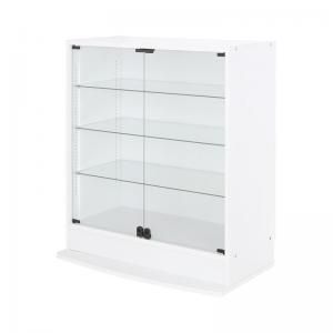 スーパSALE10倍＆4時間限定10％OFF 壁面収納 LED付きコレクションラック ワイド 本体 両開きタイプ 高さ96 奥行39