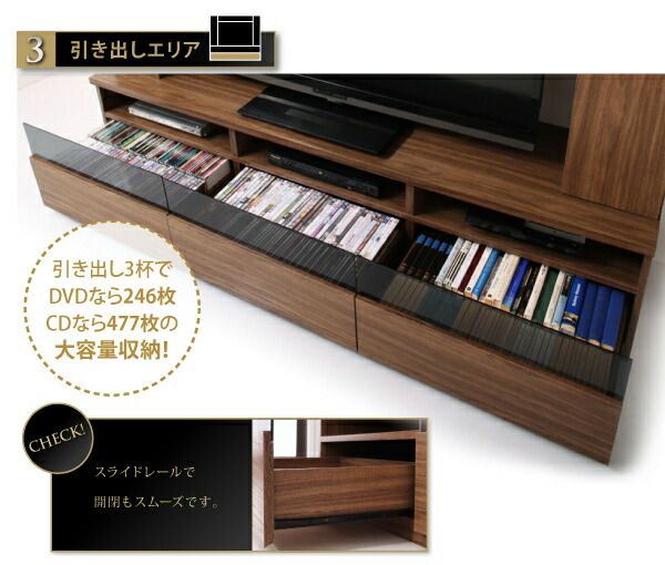 スーパSALE10倍＆4時間限定10％OFF テレビ台 ハイタイプ テレビボード TV台 60型 60インチ 大型テレビ 収納 収納付き 棚 引き出し AVラック ディスプレイ ウォールナット 55インチ モダン スタイリッシュ 高級感