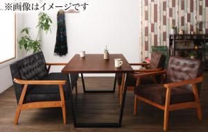 スーパSALE10倍＆4時間限定10％OFF ダイニングセット（テーブル&ソファ） ヴィンテージスタイル ソファダイニングセット 4人 4点セット(テーブル+2Pソファ1脚+1Pソファ2脚) W120