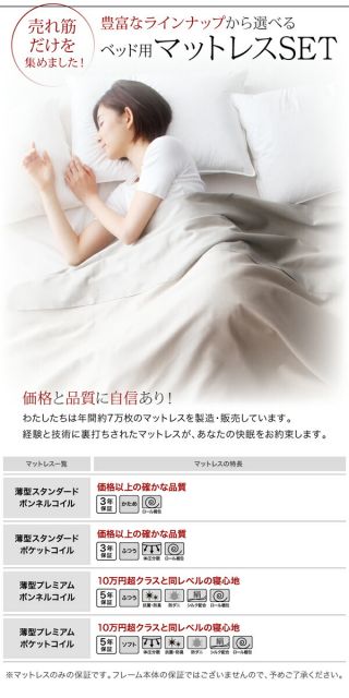 スーパSALE10倍＆4時間限定10％OFF 衣装ケースも入る大容量収納ベッド 薄型プレミアムポケットコイルマットレス付き 引出し4杯 セミダブル