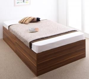 スーパSALE10倍＆4時間限定10％OFF 大容量収納庫付きベッド 薄型スタンダードボンネルコイルマットレス付き 深型 ホコリよけ床板 シングル