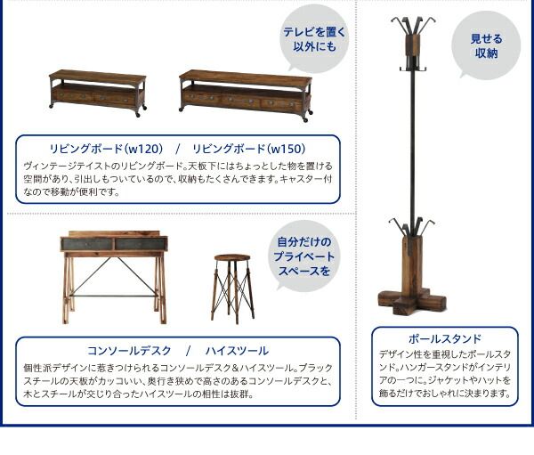 スーパSALE10倍＆4時間限定10％OFF テイストファニチャー（収納シリーズ） 西海岸テイストヴィンテージデザインリビング家具シリーズ リビングボード 幅120