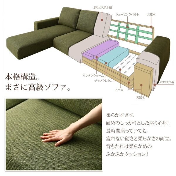 スーパSALE10倍＆4時間限定10％OFF フロアソファ フロアコーナーカウチソファ ソファ＆オットマンセット ハイタイプ 3P