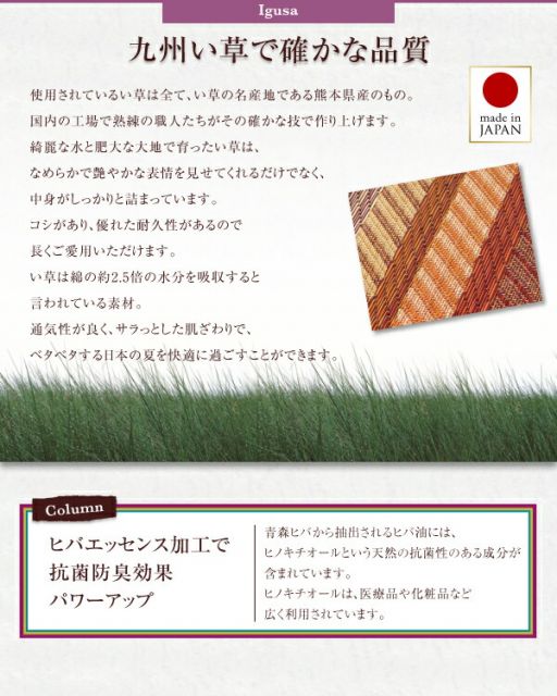 スーパSALE10倍＆4時間限定10％OFF 自然素材ラグ 純国産ラインデザインい草ラグ 裏地なし 140×200cm