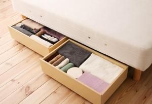 スーパSALE10倍＆4時間限定10％OFF ショート丈分割式 脚付きマットレスベッド 国産ポケット 専用別売品 引き出し2杯セット