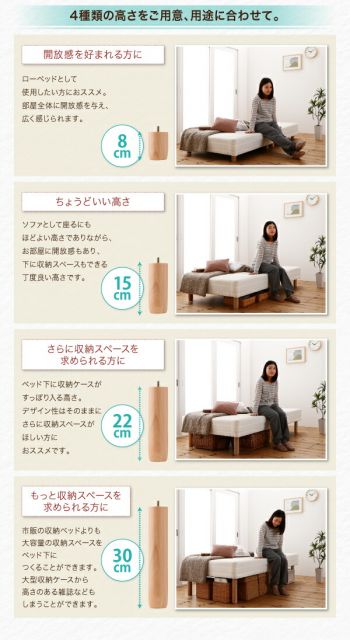 スーパSALE10倍＆4時間限定10％OFF MITAS寝具SELECT ショート丈分割式脚付き マットレスベッド ポケットお買い得ベッドパッド・シーツは別売り シングル ショート丈脚30cm