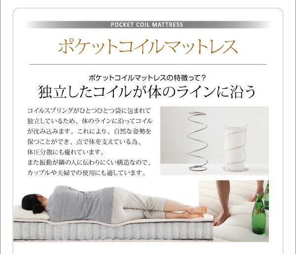 スーパSALE10倍＆4時間限定10％OFF 搬入・組立・簡単 寝心地が選べる ホテルダブルクッション 脚付きマットレスボトムベッド スタンダードポケットコイルマットレス付き シングル