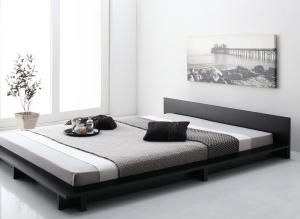 スーパSALE10倍＆4時間限定10％OFF シンプルモダンデザインフロアローステージベッド スタンダードボンネルコイルマットレス付き シングル