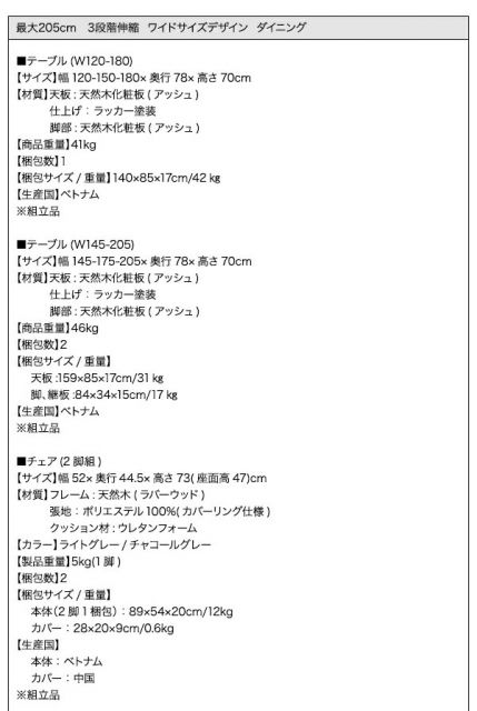 スーパSALE10倍＆4時間限定10％OFF 最大205cm 3段階伸縮 ワイドサイズデザイン ダイニング 6人 7点セット(テーブル+チェア6脚) W120-180