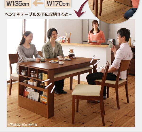 スーパSALE10倍＆4時間限定10％OFF ベンチ 省スペースエクステンションダイニングシリーズ ベンチ単品 3P