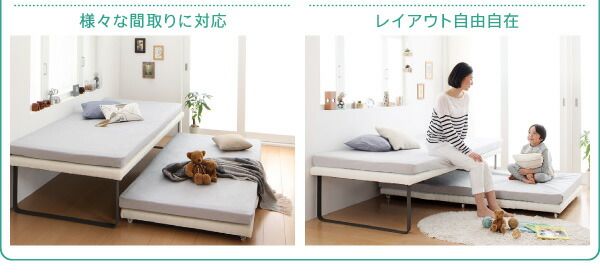 スーパSALE10倍＆4時間限定10％OFF 親子ベッド 薄型軽量ボンネルコイルマットレス付き 下段ベッド シングル ショート丈